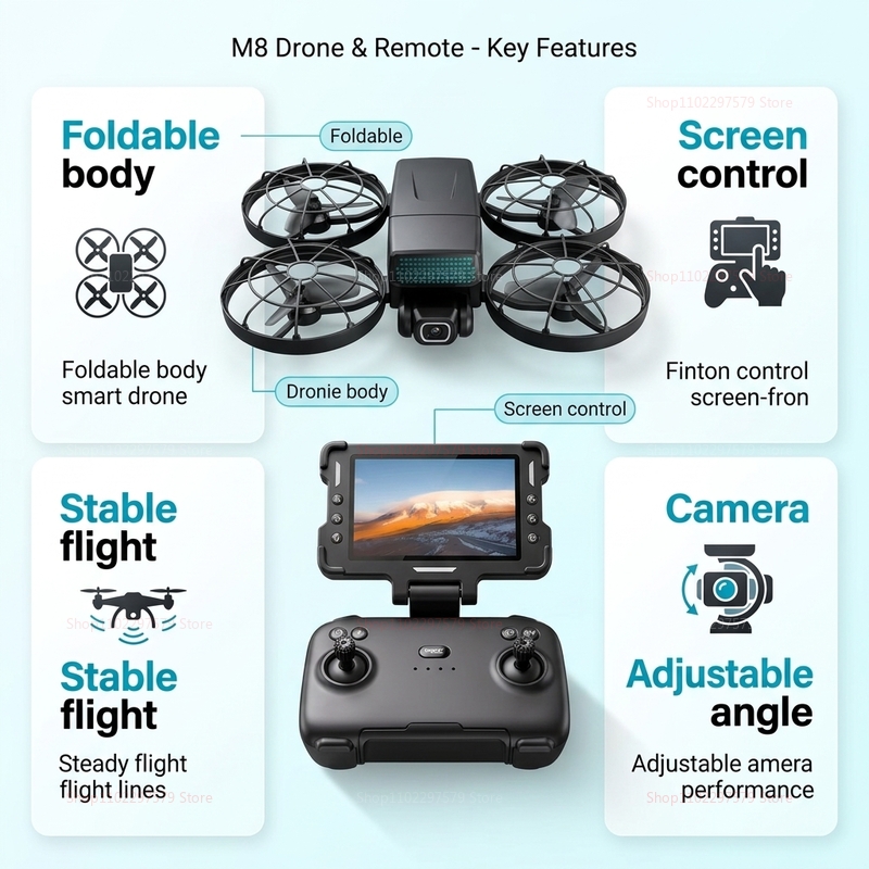 New Drones M8 GPS 8K Professio - Drone Gimbal Brushless recension och pris